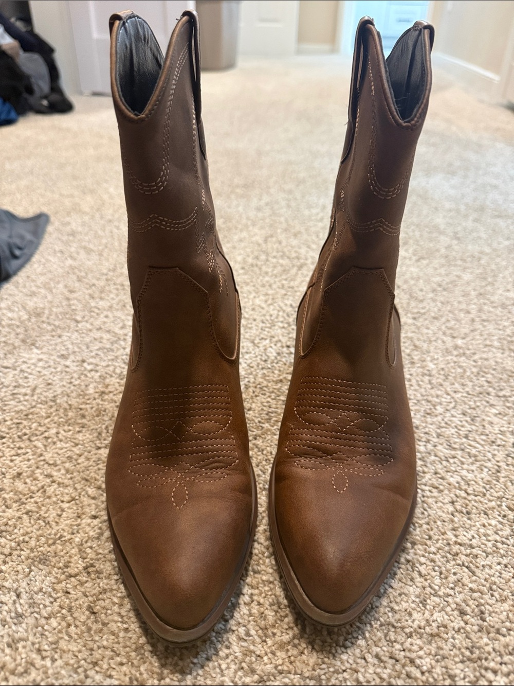 Brown Western Heeled Boots - Women